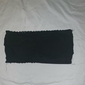 Black Bandeau with Lace Trim